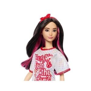 Barbie Fashionistas Doll #214, Black Wavy Hair with Twist ‘n’ Turn Dress
